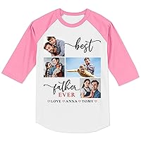 Best Father Ever Shirt Fathers Day Custom Name Mens Raglan Sleeve Shirt