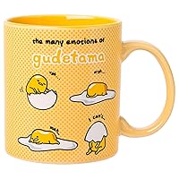 Silver Buffalo Sanrio The Many Emotions of Gudetama Lazy Egg Ceramic Mug, 20 Ounces