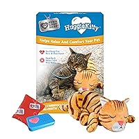Pets Know Best HuggieKitty Cuddly Cat Toy, Soothing Sound & Warmth Help Relax & Comfort Your Pet- Purr & Heartbeat, Heating Pack- Orange