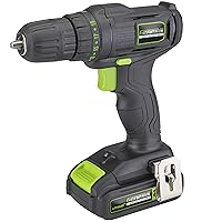 20V Cordless Drill Driver with Built-in LED Light, 19+1 Torque Position Settings, Removable/Rechargeable Battery and Charger Included
