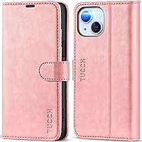 TUCCH Wallet Case for iPhone 15 Plus, [TPU Shockproof Inner Shell] PU Leather [RFID Blocking] 4 Credit Card Holder Magnetic Kickstand Flip Cover Compatible with iPhone 15 Plus (6.7