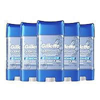 Gillette Antiperspirant Deodorant for Men, Clear Gel, Cool Wave, 72 Hr. Sweat Protection, 3.8 oz, Pack of 5, Total 540 g (19 oz)