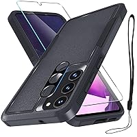 RMOCR for Samsung Galaxy S23+ Plus Case with Tempered Glass Screen Protector and Camera Lens Protector,Shockproof Protective Phone Cover for Galaxy S23 Plus 6.6inch,Black Matte