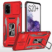 Phone Case for Samsung Galaxy S20 Plus S20+ 5G SM-G986U Cases with Ring Stand Magnetic Kickstand S20+5G S20+ 20S + S 20 20+ Plus G5 Heavy Duty Shockproof Protective Case Cover Red