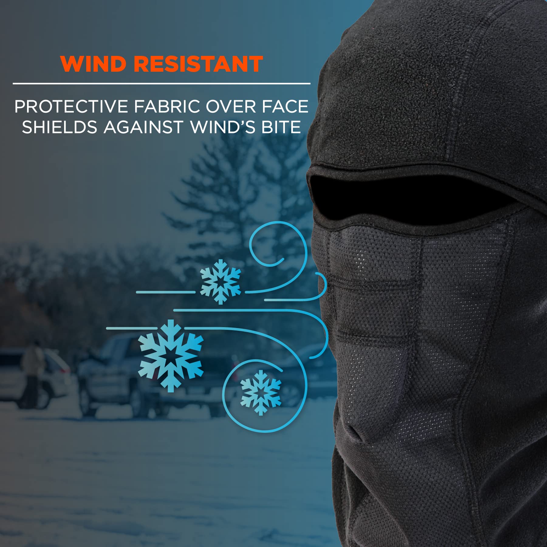 Ergodyne N-Ferno 6823 Balaclava Ski Mask, Wind-Resistant Face Mask, Hinged Design to Wear as Neck Gaiter