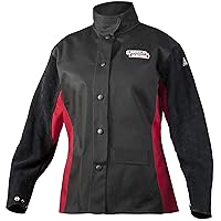 Lincoln Electric womens leather Jessi Combs Women s Shadow Welding Jacket, Black/Red, Large US