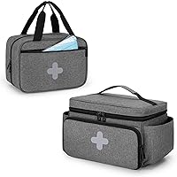 CURMIO Small Medicine Storage Bag Empty, Family First Aid Organizer Box for Hiking, Camping, Car, Travel, Home and Outdoor
