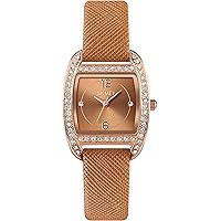 findtime Diamond Women's Watches Classic Women Watches Green Leather Strap Luxury Quartz Watch Analogue Minimalist Elegant Gift Watches