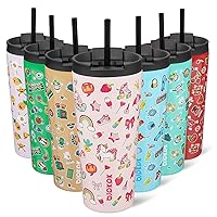 BJPKPK 22oz Insulated Tumbler With lid And Straw Stainless Steel Tumblers Travel Coffee Mug Reusable Thermal Cup,Unicorns