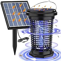 Solar Bug Zapper for Outdoor & Indoor, USB Rechargeable Mosquito Killer Lamp with UV Light, 4500V Electric Fly Traps, 5.5W Insect Zapper for Patio, Home, Backyard, Garden, Camping