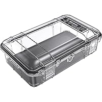 Pelican M60 Micro Case - Waterproof Case (Dry Box, Field Box) for iPhone, GoPro, Camera, Camping, Fishing, Hiking, Kayak, Beach and More (Black/Clear)