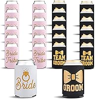 Bachelorette and Bachelor Party Can Cooler 26-Pack, Bride Groom Set