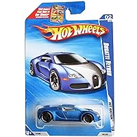 Hot Wheels 2010-160 Blue Bugatti Veyron Hot Auction 1:64 Scale