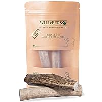Premium Deer Antlers for Dogs - Dog Antler Chews - Made in USA, Naturally Shed, Healthy Treat - Grade A, 4-5 inch, 2 Pieces, Long Lasting Antler Chew Bones for Aggressive Chewers (Small)