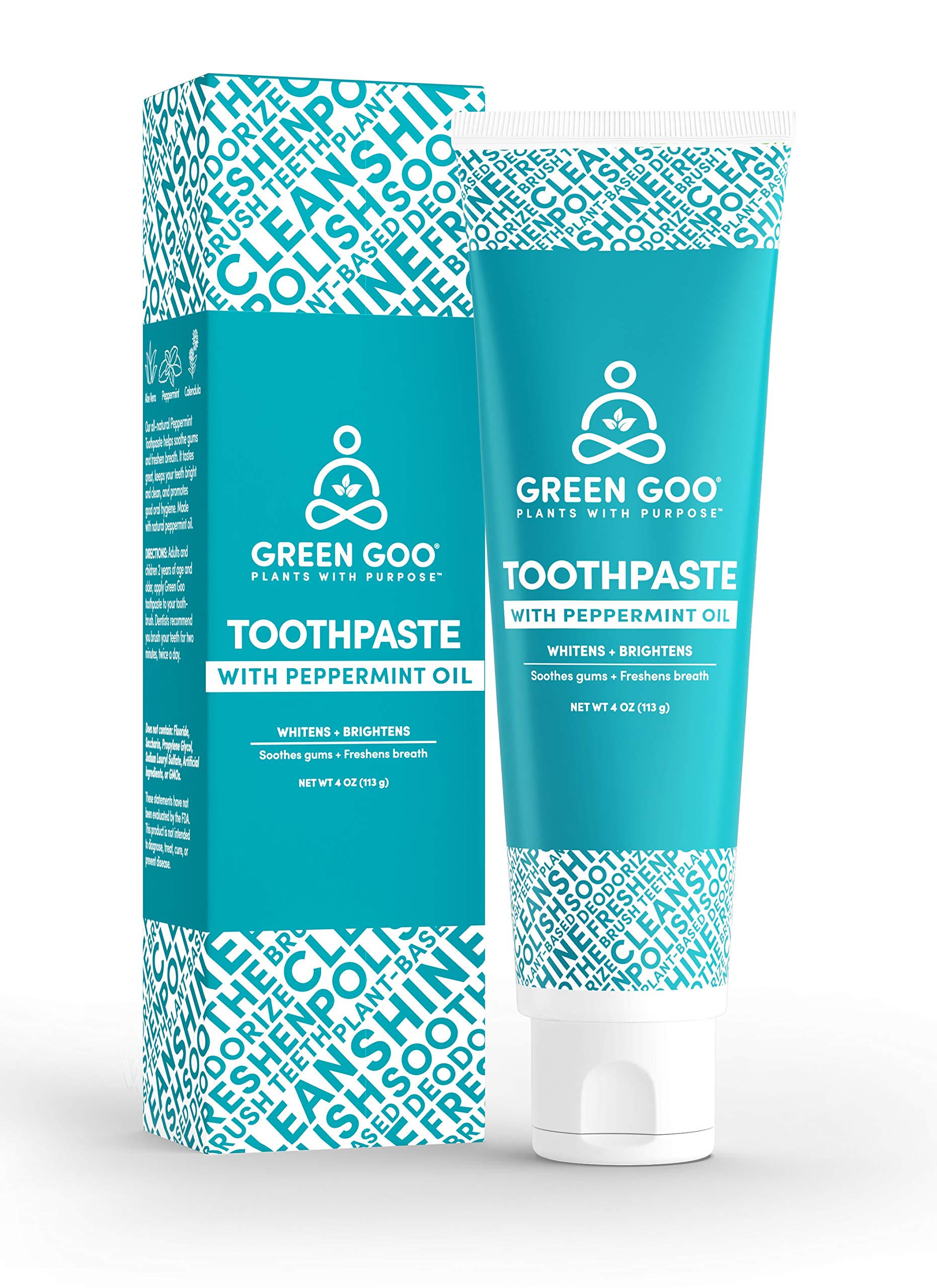Green Goo All-Natural Peppermint Toothpaste, 4-ounces