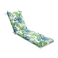Pillow Perfect Tropic Floral Indoor/Outdoor Split Back Chaise Lounge Cushion with Ties, Plush Fiber Fill, Weather, and Fade Resistant, 72.5