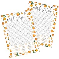 DISTINCTIVS Little Cutie Orange Baby Shower - Word Search Party Game - 20 Player Cards