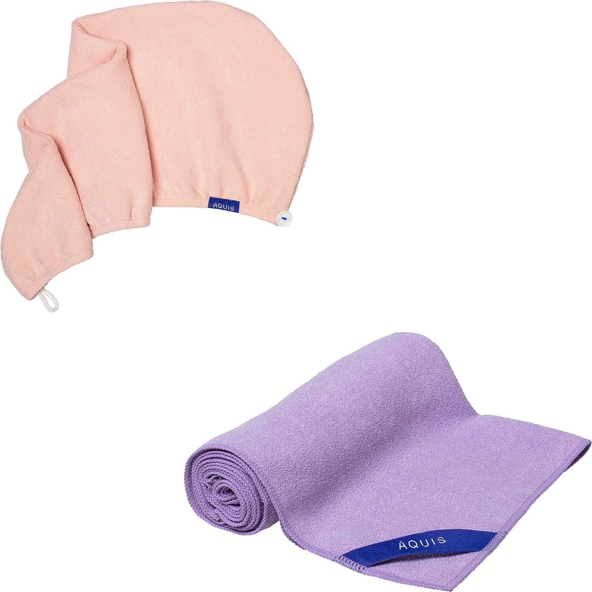 AQUIS Towel & Wrap Hair-Drying Tool, Water-Wicking, Ultra-Absorbent Recycled Microfiber