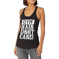 Women's Gym Hair Don't Care Racerback Graphic Tank Top