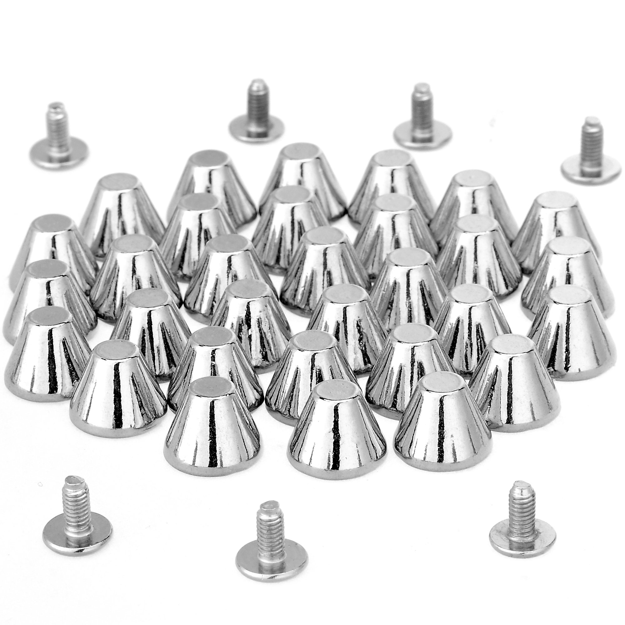 RUBYCA 100 Sets Silver Color 8MM Big Mushroom Studs and Spikes Metal Screw-Back Leather-Craft DIY 8mm