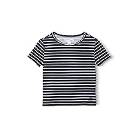 Happy Nation Girls Fitted Ribbed Crop T Shirt
