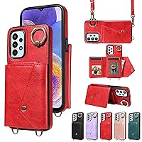 Mobile Cover, Wallet Case Compatible with Samsung Galaxy A23 4G/5G Case, Crossbody Wallet Case Compatible with Women with Card Holder,Premium Leather Protective Back Cover Shockproof Protective Cover