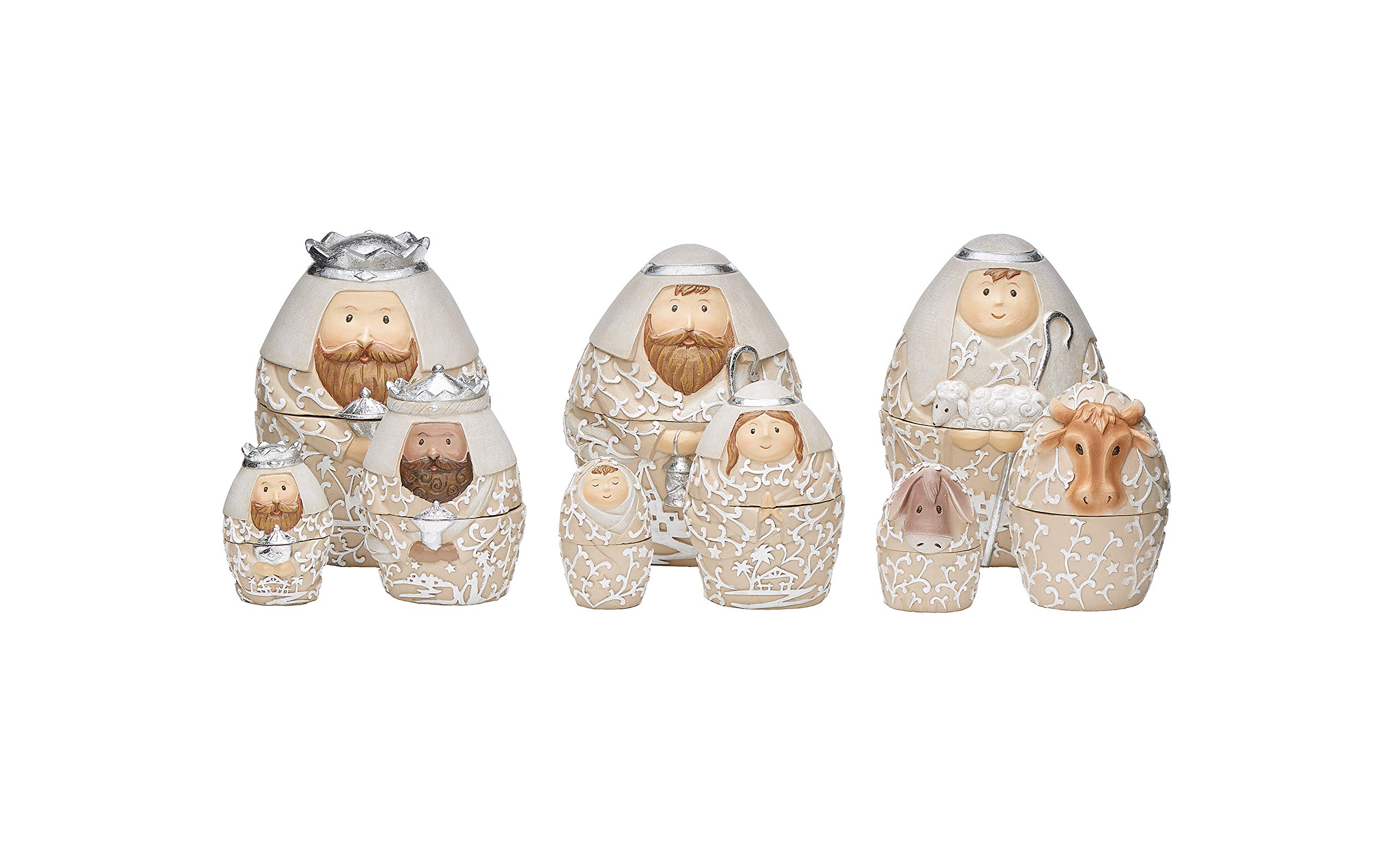 Roman Christmas - Nine-Piece Nesting Nativity Set, 6" H, Christmas Collection, Resin, Nativities, Christmas Giftware, Inspirational, Durable, L...