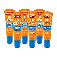 Cooling Relief Lip Repair Lip Balm for Dry, Cracked Lips, .35 Ounce Tube, (Pack of 6)