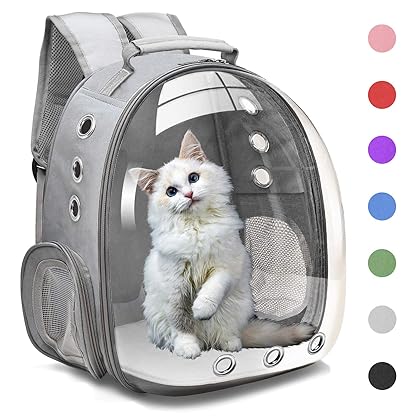 Henkelion Bubble Carrying Bag for Small Medium dogs Cats, Space Capsule Pet Hiking backpack, Airline Approved Travel carrier - Grey