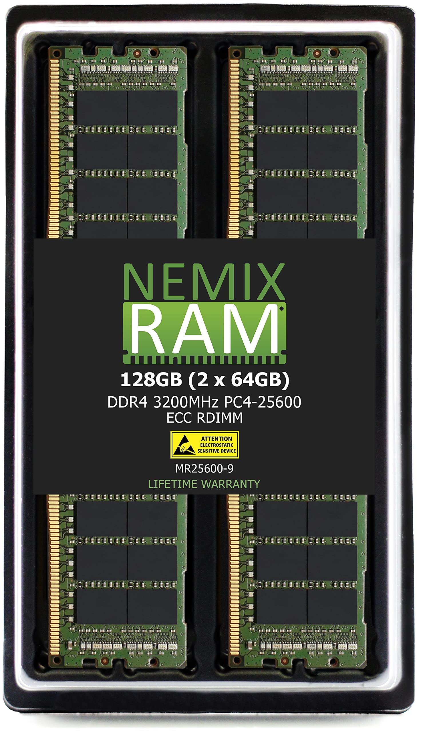 128GB 2x64GB DDR4-3200 PC4-25600 2Rx4 RDIMM ECC Registered Memory by NEMIX RAM