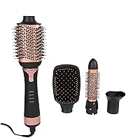 Elle Premiere Hair Dryer Brush and Volumizer, 4-in-1 Blower Brush for Frizz Control and Styling, Tangle-Free 360 Degree Swivel Cord with Ionic Technology and Ceramic Coating Protection for Shiny Hair