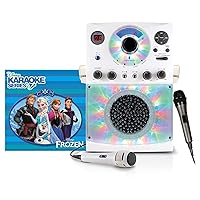 Singing Machine Karaoke System with Bluetooth, Sound and Disco Light Show (White) and Dynamic Microphone with 10 Ft. Cord with Frozen