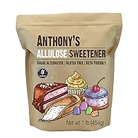 Anthony's Allulose Sweetener, 1 lb, Batch Tested Gluten Free, Keto Friendly Sugar Alternative, Zero Net Carb, Low Calorie