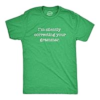 Mens Silently Correcting Your Grammar Funny T Shirt Nerdy Sarcastic Tee Graphic