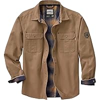 Legendary Whitetails Journeyman Shirt Jacket, Flannel Lined Shacket for Men, Water-Resistant Coat Rugged Fall Clothing