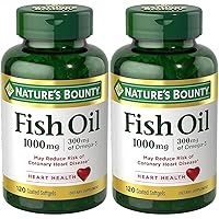 Fish Oil (Odorless) 1000 Mg, 240 Softgels (2 X 120 Count Bottles)