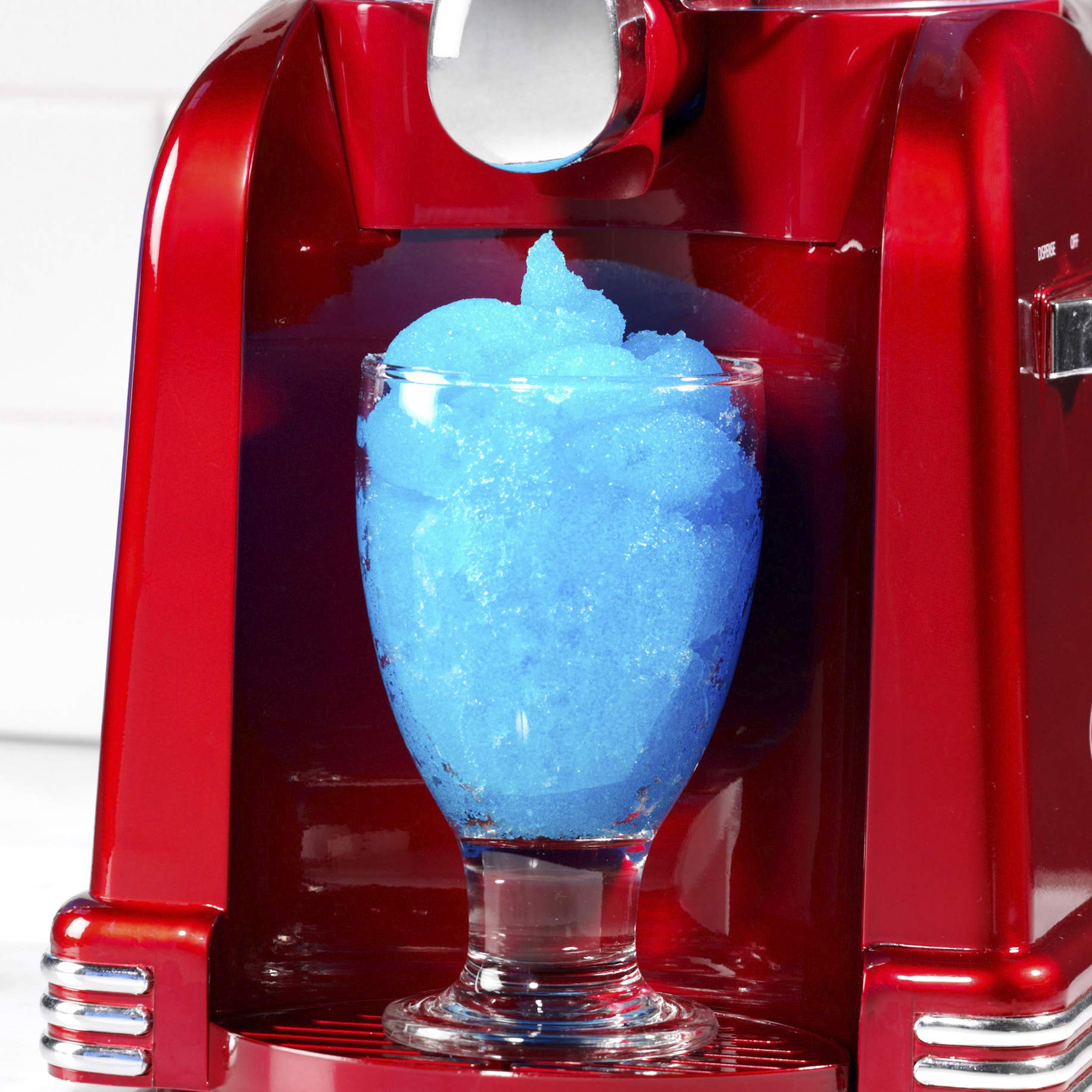 Nostalgia Frozen Drink Maker and Margarita Machine for Home - 32-Ounce Slushy Maker with Stainless Steel Flow Spout - Easy to Clean and Double Insulated - Retro Red
