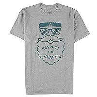 Reebok Mens Respect The Beard Graphic T-Shirt, Grey, Medium