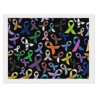 Colorful Cancer Awareness Ribbons Square Diamond Painting Picture Kits Full Drill Art for Home Wall Decoration 12