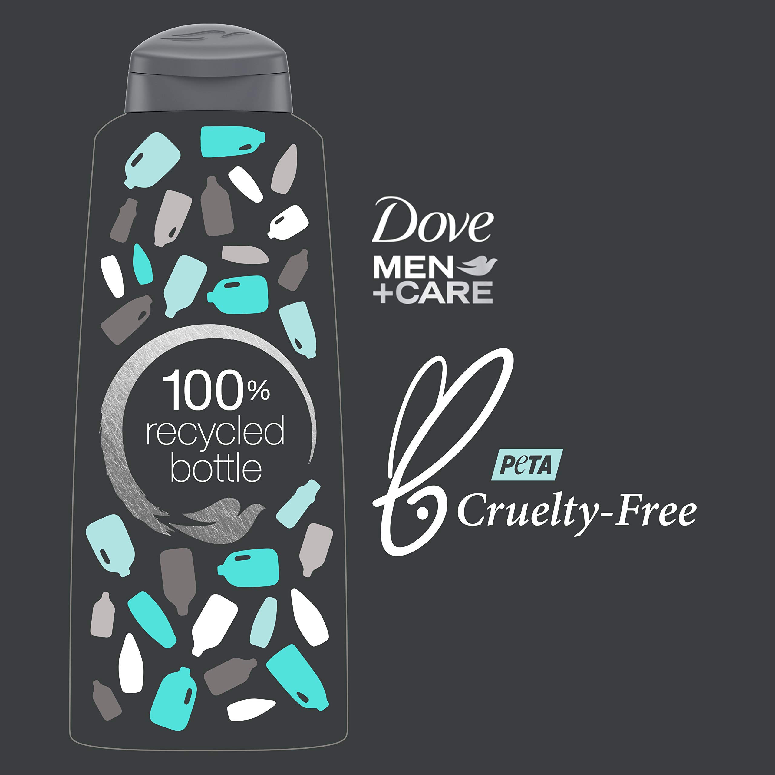 DOVE MEN + CARE 2 in 1 Shampoo Conditioner For Healthy-Looking Hair Eucalyptus + Birch Naturally Derived Plant Based Cleansers, 20.4 Fl Oz (Pack of 3)