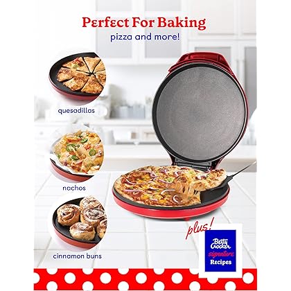 Betty Crocker Countertop Pizza Maker, 1440-Watt Pizza Maker Machine for Home, BC-2958CR