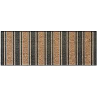 Gertmenian Indoor Outdoor Classic Flatweave Area Rug, Stain & UV Resistant Carpet, Deck, Patio, Poolside & Mudroom, 2x6 Ft Runner, Stripes, Nut Brown Black, 21989