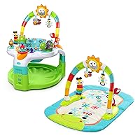 Bright Starts 2 in 1 Laugh & Lights Activity Gym and Saucer, Green