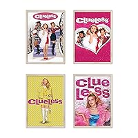Clueless Poster 90s Posters Movie Posters for Room Aesthetic Vintage Wall Art Girl and Boy Teens Dorm Decor Set of 4 8in x 12in Unframed