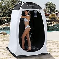 Shower Tent Changing Room Outdoor Toilet Privacy Pop Up Camping Dressing Portable Shelter Teflon Coating Fabric 4’x4’x7' Patent Pending, White