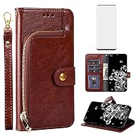 Asuwish Phone Case for Samsung Galaxy S20 Ultra 5G Wallet Cell Cover with Tempered Glass Screen Protector and Leather Flip Credit Card Holder Slot Stand S20ultra 20S S 20 A20 S2O 20ultra G5 Men Brown