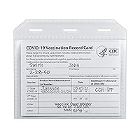 COVID-19 Vaccine Card Holder, Clear, 4” x 3”, 5/PK (19105)