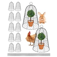 12 Pack Garden Chicken Wire Cloche, Black Metal 13''D x 15.75'' Plant Protector and Cover Plant Cloche from Bunny-Bird Animals,Windproof Indoor and Outdoor Use