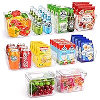 Set Of 10 Refrigerator Pantry Organizer Bins, Clear Plastic Food Storage Bins for Kitchen, Countertops, Cabinets, Fridge, Freezer, Bedrooms, Bathrooms, Storage Containers