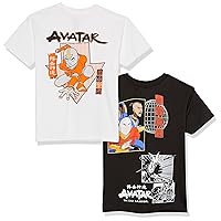 Avatar The Last Airbender Big Aang, Katara, Sukko Boys 2-Pack T-Shirt Bundle Set-Nickelodeon